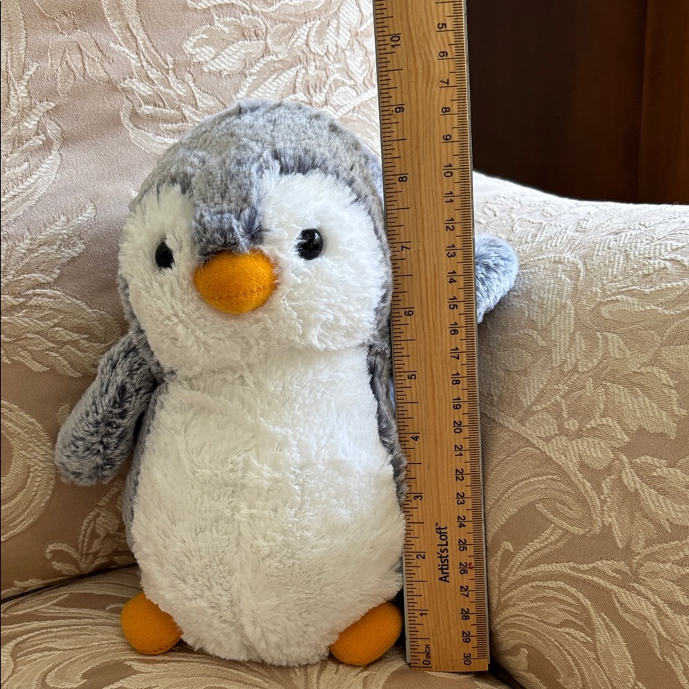 Adorable Gray and White Plush Penguin Toy